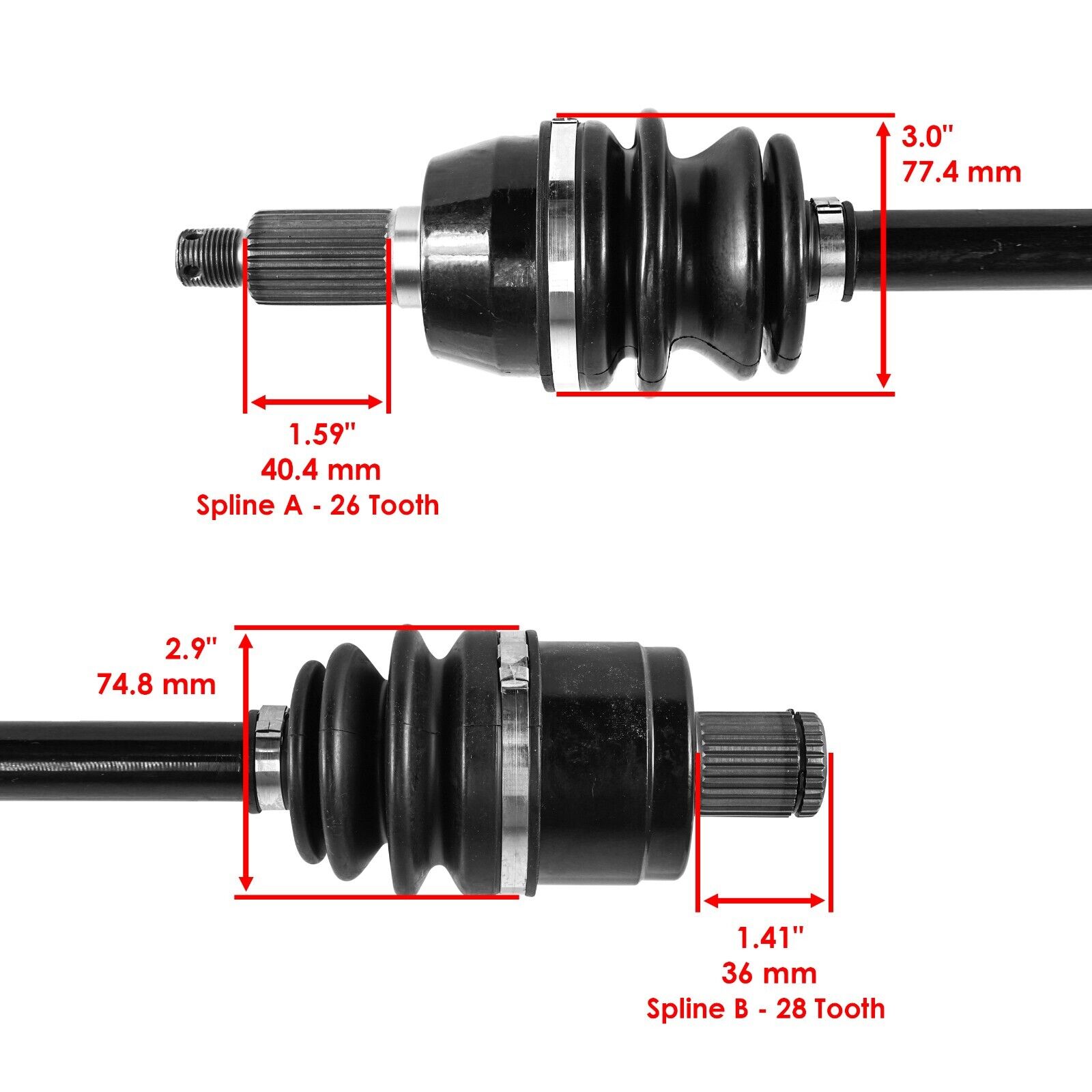 Celox Rear Right/Left Complete CV Joint Axle For Polaris 1332809 1332642 - View #2