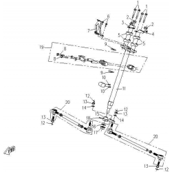 20. Drążek kierowniczy kompletny cfmoto X5 500 9010-100530-1000